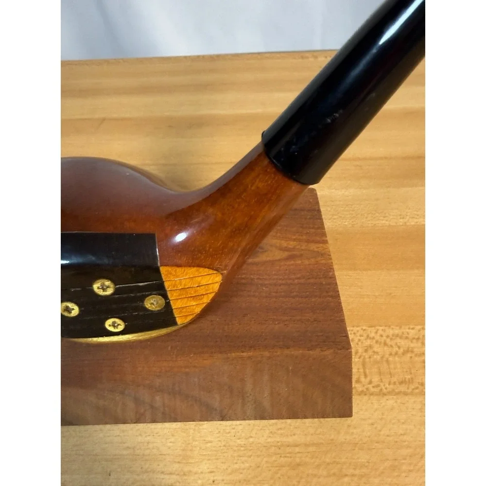 Persimmon Wood Golf Club Head Pen Holder Desk Accessory - Vintage